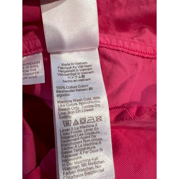 J Crew Lightweight Corduroy Ruffle Neck Shirt Hot Pink 10 - Picture 8 of 8